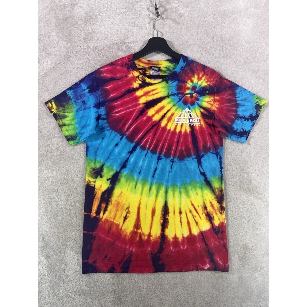 Rock & Roll Hall Of Fame Tie Dye T Shirt Mens Small Multicolor Graphic Quote Tee
